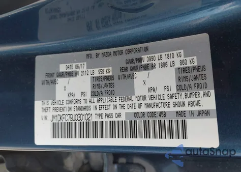 2018 Mazda Cx-3 Touring from USA, damaged, VIN JM1DKFC79J0301021